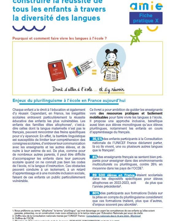 Livret Dulala UNICEF Le plurilinguisme à l’école : construire la réussite de tous les enfants à travers la diversité des langues
